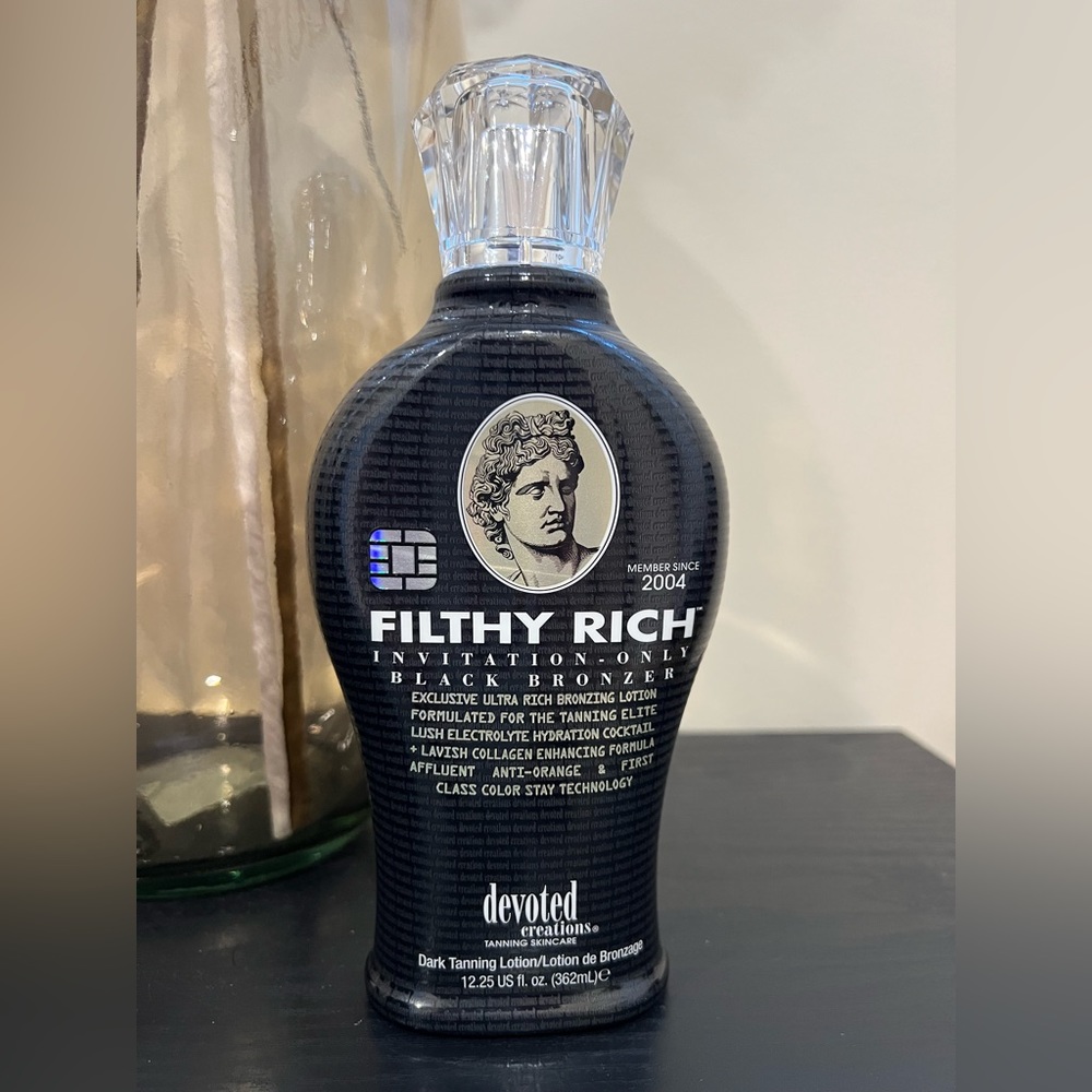 BRAND NEW Filthy Rich Devoted Creations Indoor Outdoor Tanning Lotion.